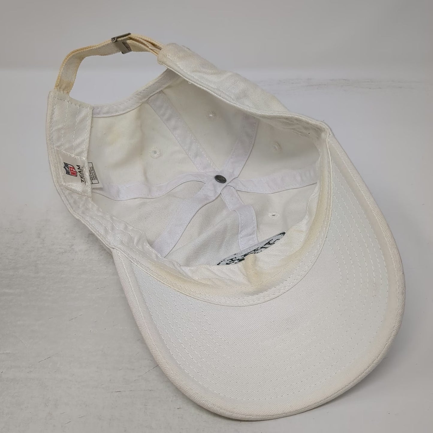 New York Jets NFL Team Apparel Cap White One Size Studded Slideback Logo Hat