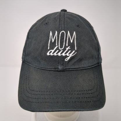 Mom Duty Slideback Hat Black One Size Adjustable Embroidered 6 Panel