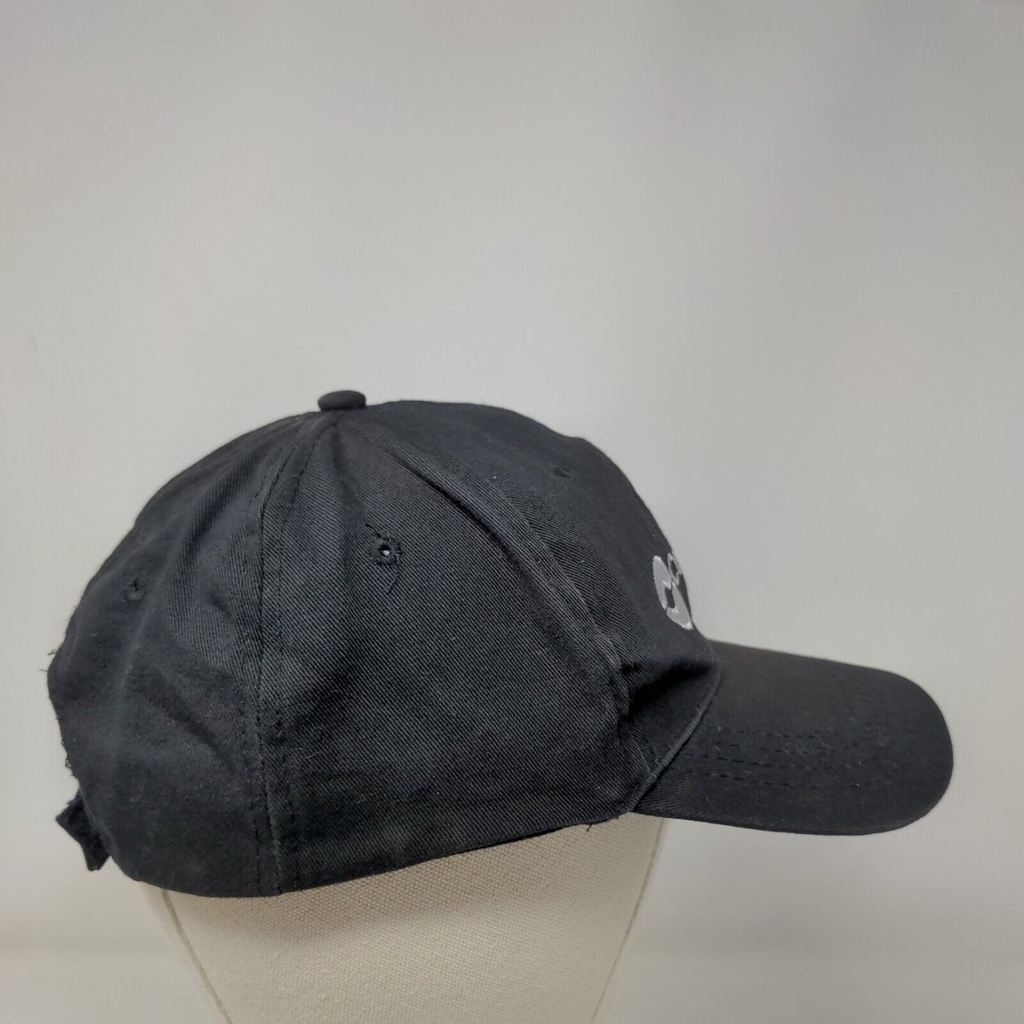 Centerplate Strapback Hat Black One Size Adjustable Embroidered 6 Panel