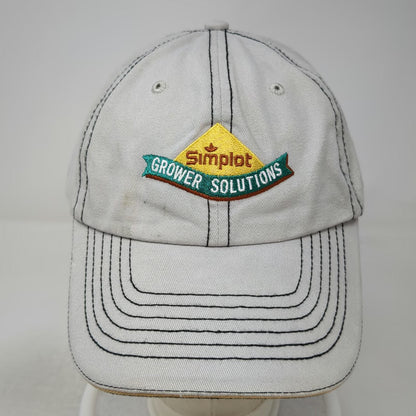 Simplot Baseball Cap Gray One Size Strapback Cotton Embroidered Logo Hat Stitch