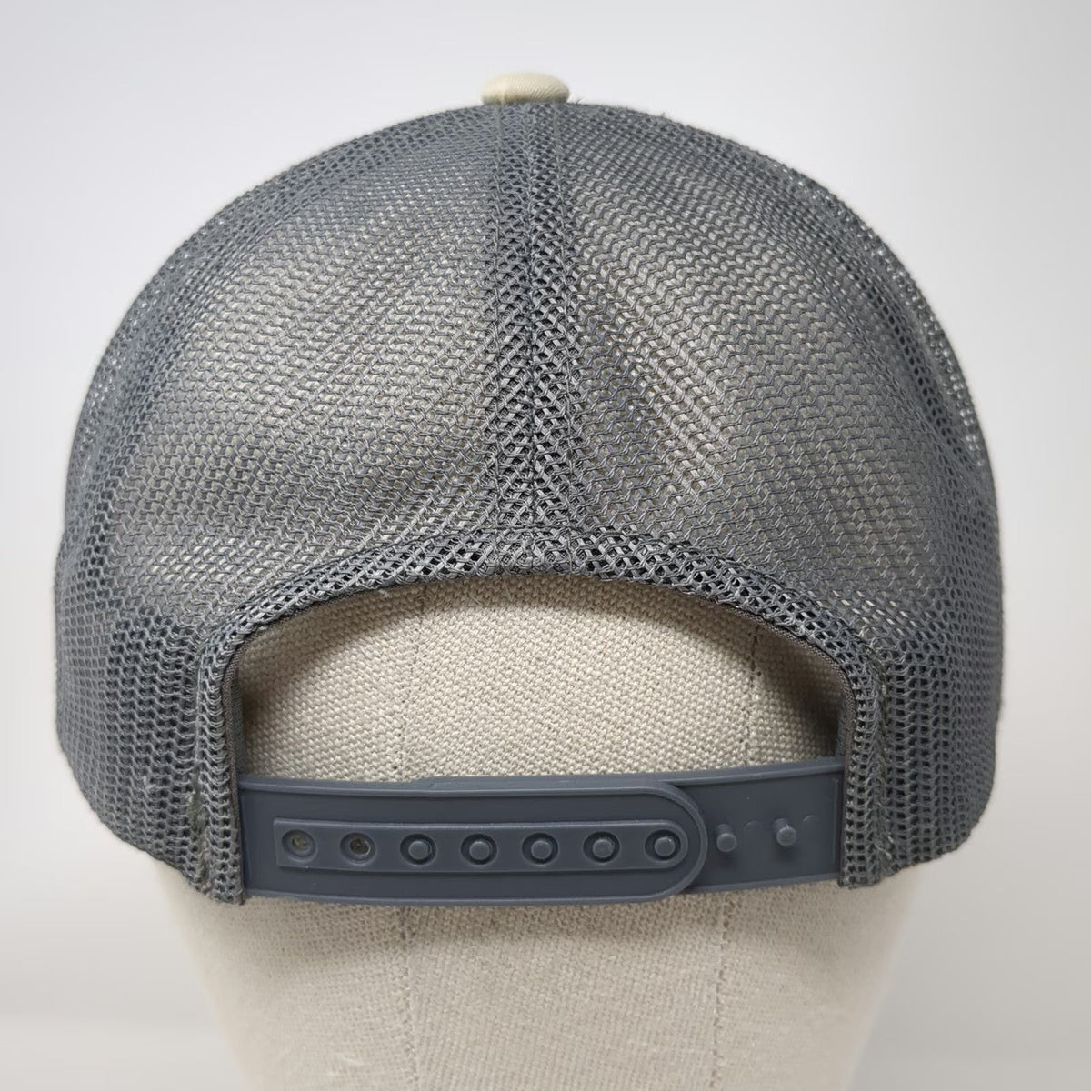 Columbia Trucker Hat Beige Gray One Size Snapback Mesh Shield Patch Portland OR
