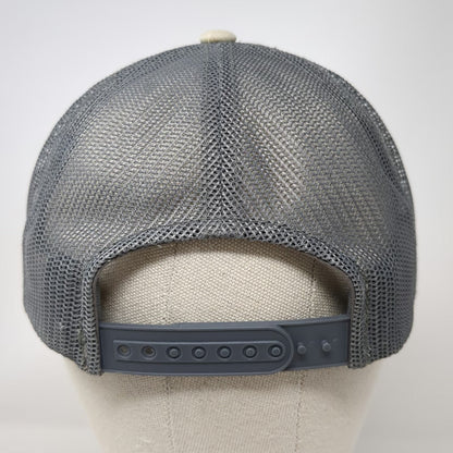 Columbia Trucker Hat Beige Gray One Size Snapback Mesh Shield Patch Portland OR