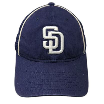 San Diego Padres MLB New Era Trucker Hat Blue OSFM Snapback Mesh White Piping