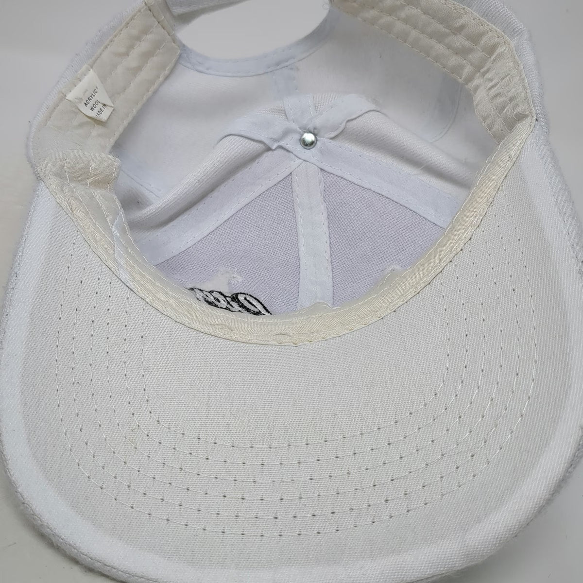 White Atlantic City NJ One Size Baseball Cap Hat Embroidered Adjustable Strap