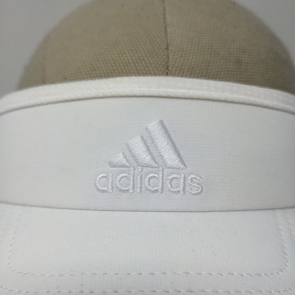 Adidas Women's Sun Visor Cap Hat White Embroidered Logo Polyester Blend