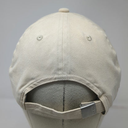 Adidas Beige Baseball Cap One Size Suede Slideback Embroidered Logo Sport Hat