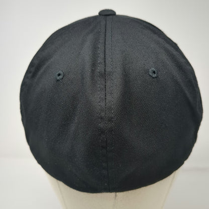 Vortex Baseball Cap Black XL Flexfit Structured Embroidered Logo Distressed Hat