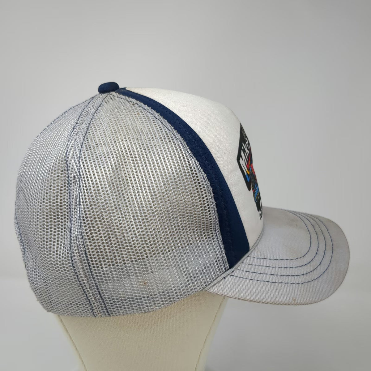 GA Headwear Trucker Hat White Blue OSFM Mike's Fuel Stop Shop Utah Semi Truck
