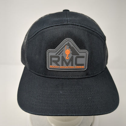 RMC Rocky Mountain Crane Snapback Trucker Hat Black One Size Mesh Back