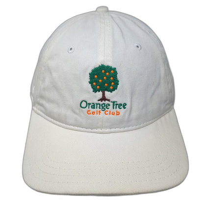 Pukka Baseball Cap White OSFM Slideback Orange Tree Golf Club Embroidered Hat