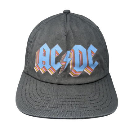 ACDC Snapback Hat Gray One Size Adjustable Vented Holes 6 Panel Cotton
