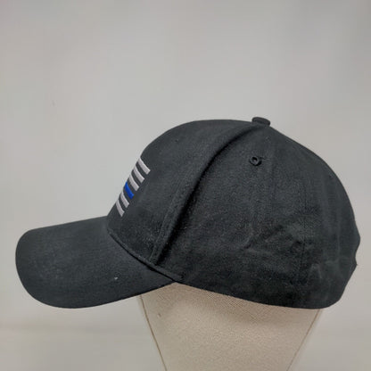 American Flag Blue Line Strapback Hat Black One Size Embroidered Rothco