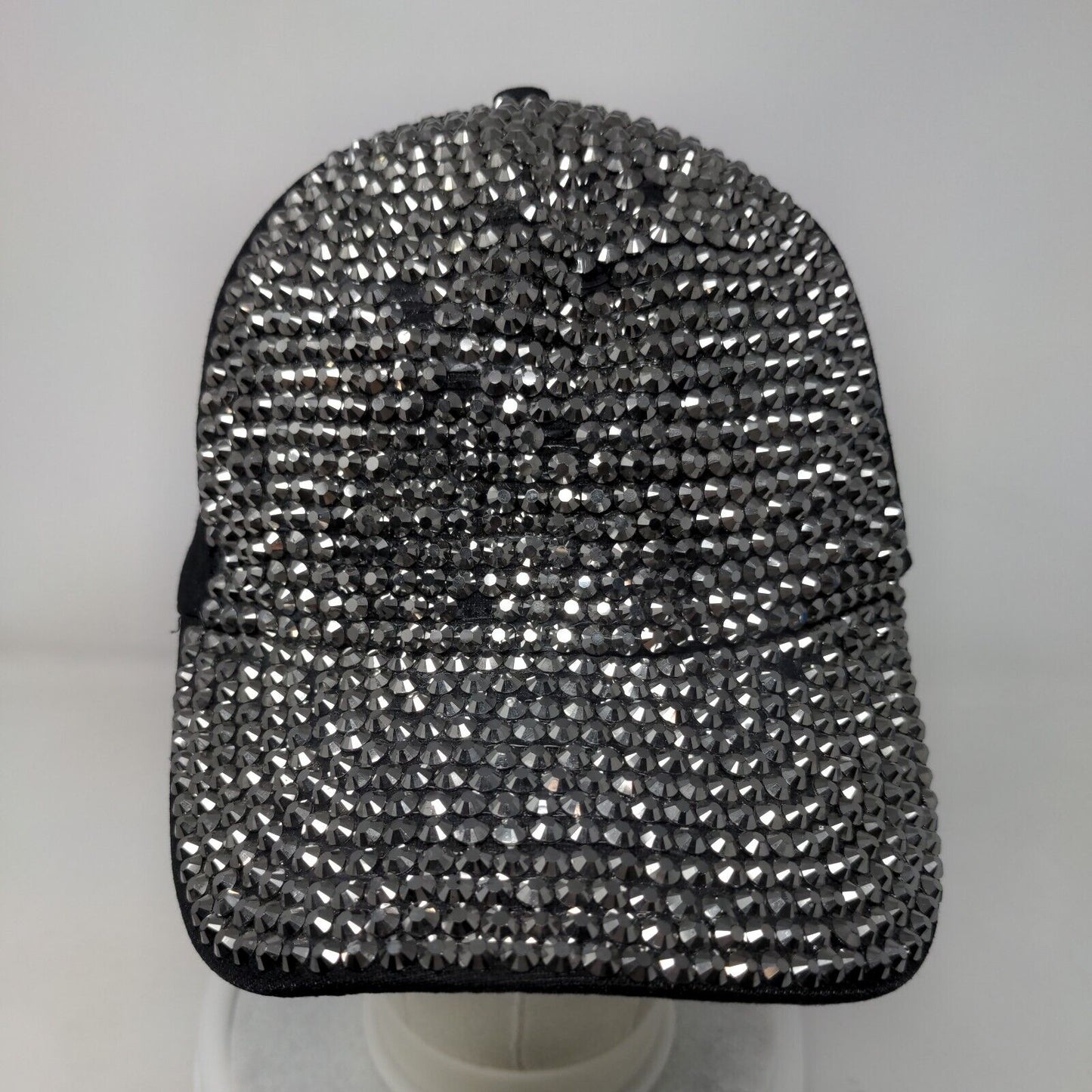 Unbranded Snapback Hat Black One Size Adjustable Bling Rhinestone Studded