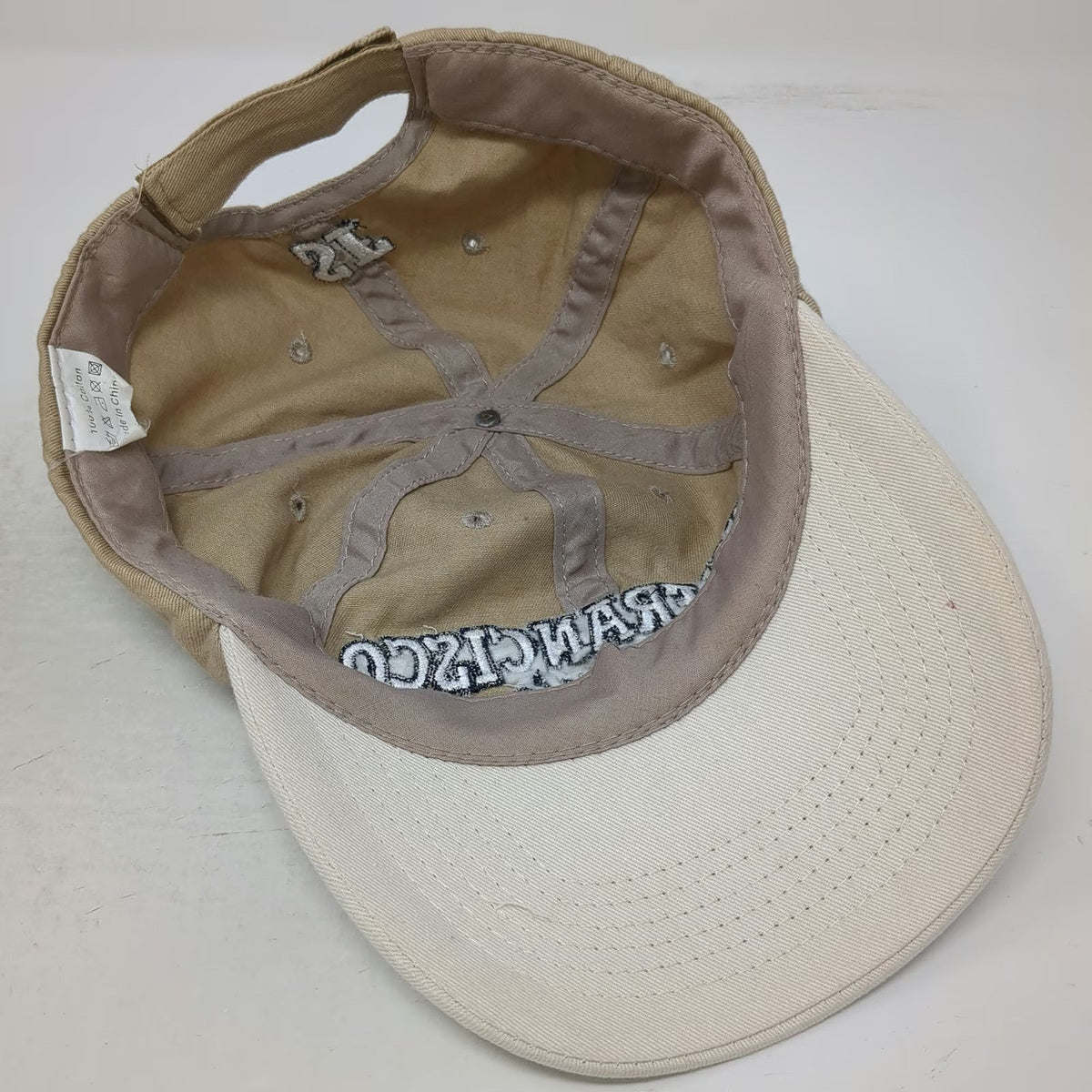 Beige Baseball Cap One Size San Francisco California SF City By The Bay USA Hat