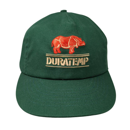 Duratemp Slideback Hat Green OSFA Adjustable Embroidered Leather Strap