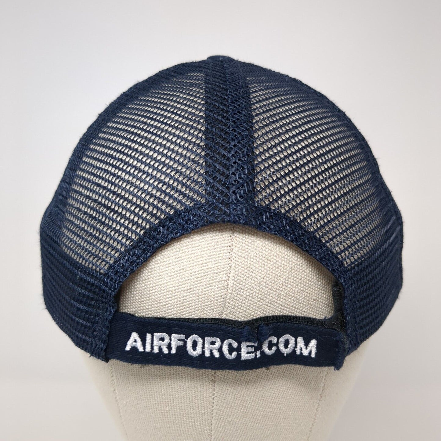 US Air Force Strapback Trucker Hat Blue OS Adjustable Embroidered Mesh Back