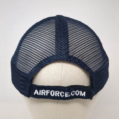 US Air Force Strapback Trucker Hat Blue OS Adjustable Embroidered Mesh Back