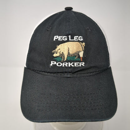 Peg Leg Porker Strapback Trucker Hat Black One Size Adjustable Mesh Outdoor Cap