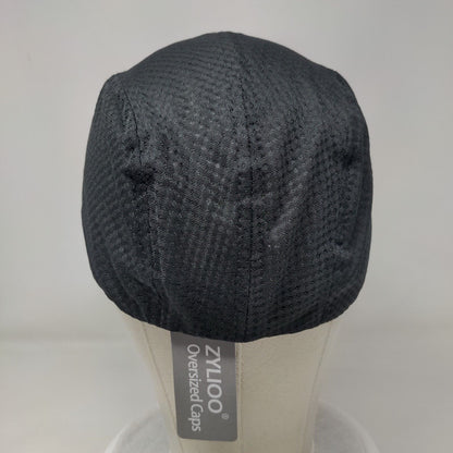 ZYLIOO Oversized Caps Fitted 5 Panel Hat Black 61-64cm Breathable Polyester
