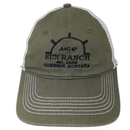 District Baseball Cap Green One Size Sun Ranch Montana Mesh Strapback Hat Stitch