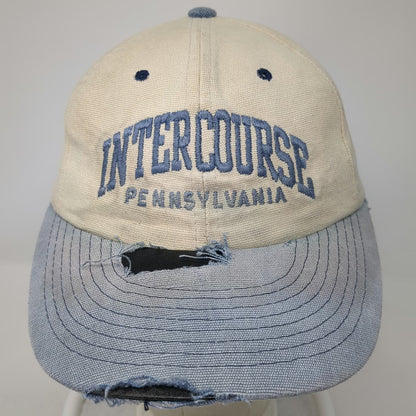 Yupoong Baseball Cap Beige Blue One Size Intercourse Pennsylvania Embroidered