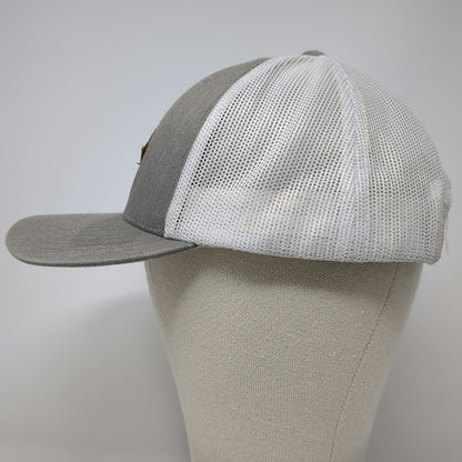 Kimes Ranch Trucker Hat Gray One Size Mesh Back Snapback Leather Patch Logo