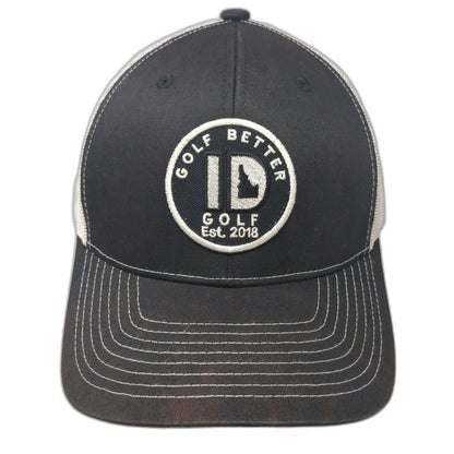 Richardson Trucker Hat Black White One Size Golf Better ID Idaho Mesh Patch