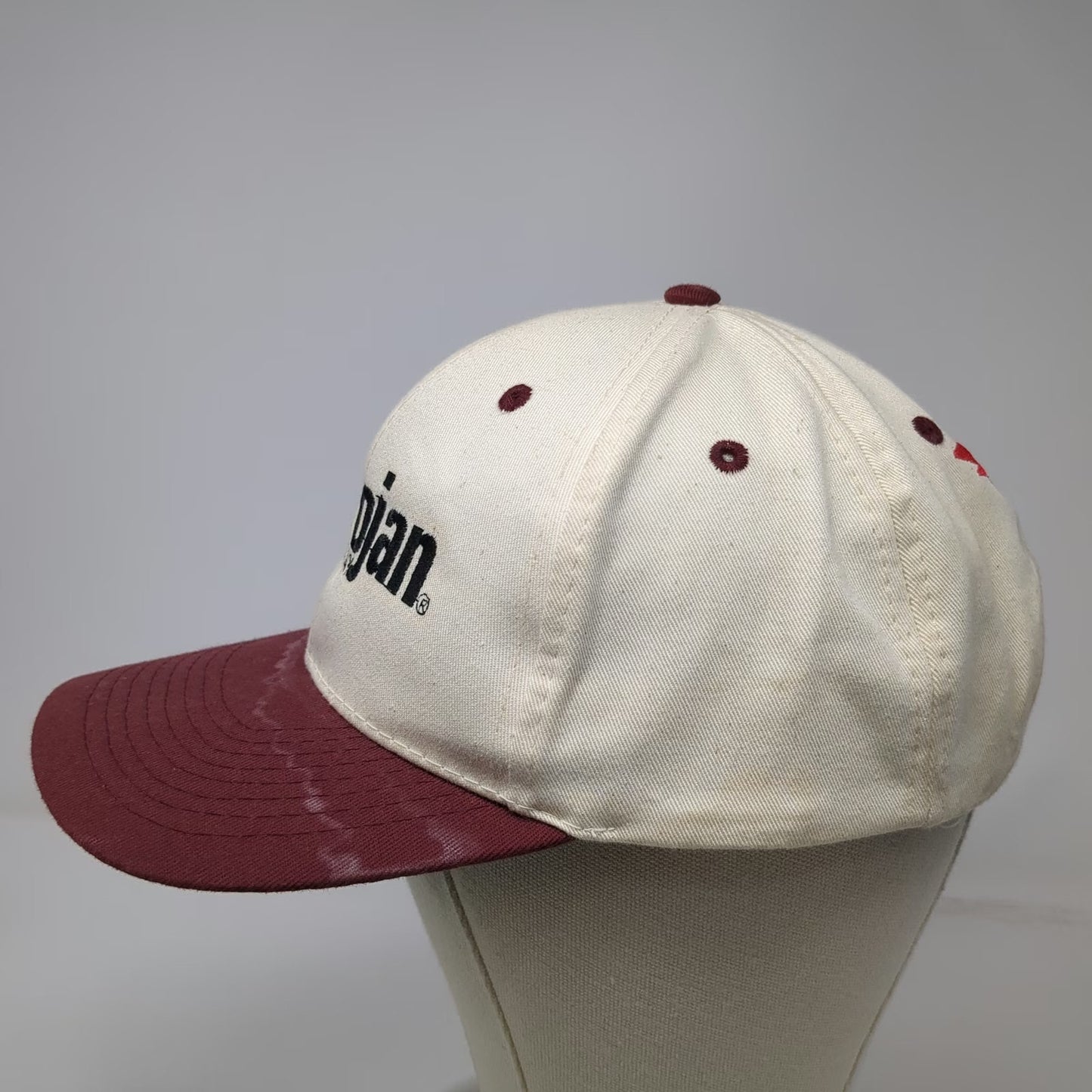 Toppers Snapback White Red One Size Trojan Battery Company Green Underbrim Hat