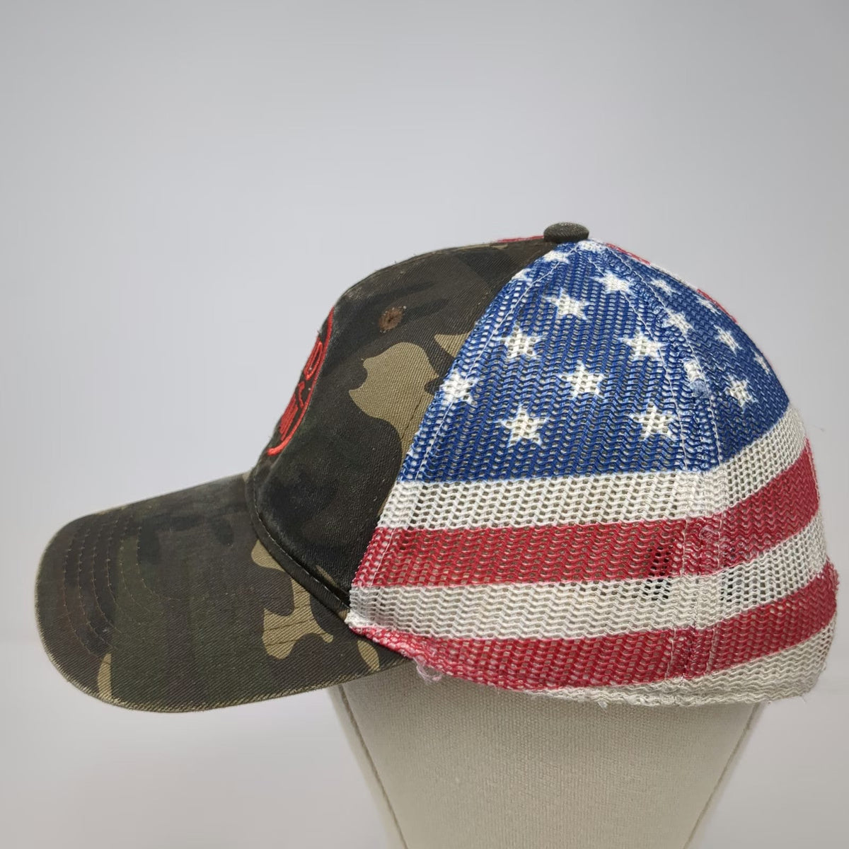 Otto Trucker Hat Green Red White Blue One Size Camo American Flag Sand Jamm