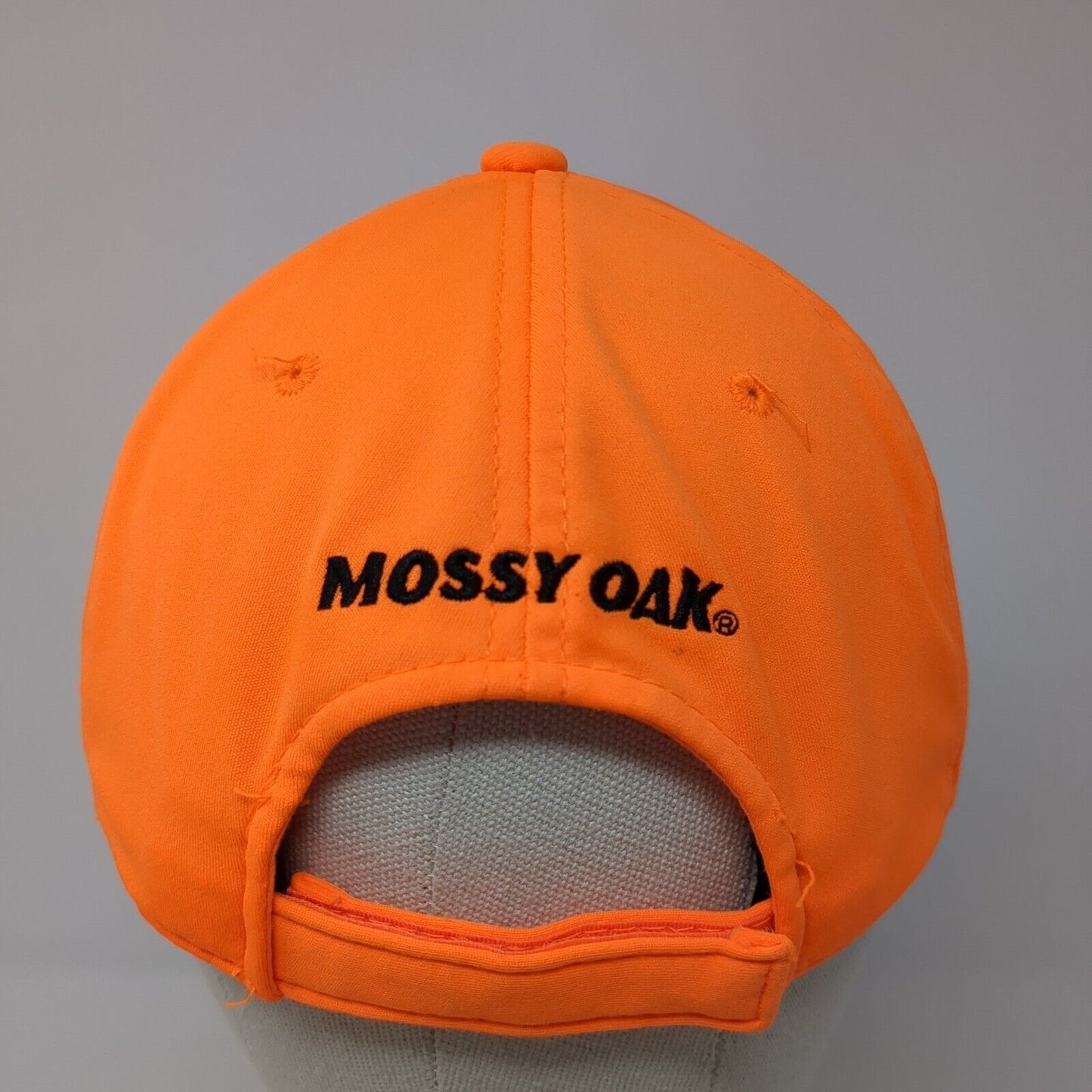 Mossy Oak Patch Strapback Hat Orange One Size Adjustable Solid 6 Panel