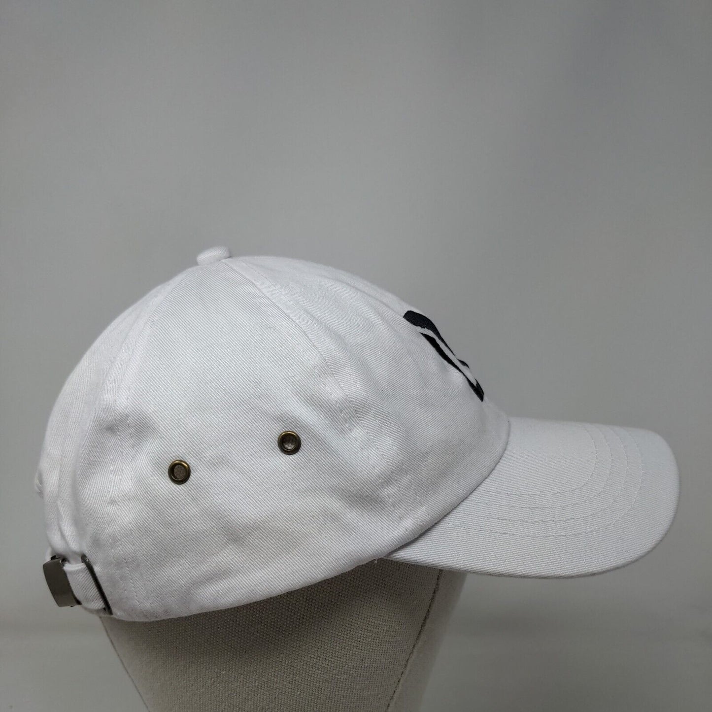 Port & Company Slideback Hat White One Size Embroidered Logo Vent Holes