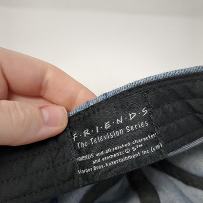 FRIENDS Slideback Hat Blue One Size Adjustable Embroidered Denim Warner Bros.
