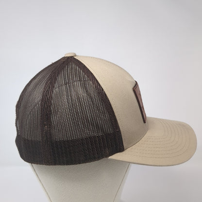 1860 Cattle Co. Patch Snapback Trucker Hat Brown One Size Mesh Back