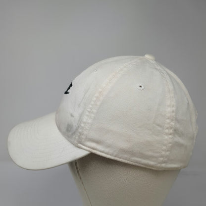 Nike Baseball Cap White M Black Logo Slideback Cotton 6 Panel Swoosh Sport Hat