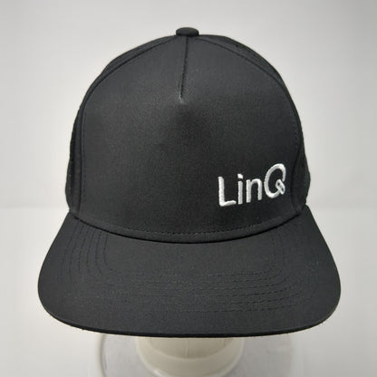 LinQ Snapback Hat Black One Size Adjustable Laser Cut Perforated Solid