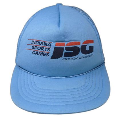 Madhatter Indiana Sports Games Trucker Hat Blue Red Snapback Mesh OSFM Vintage