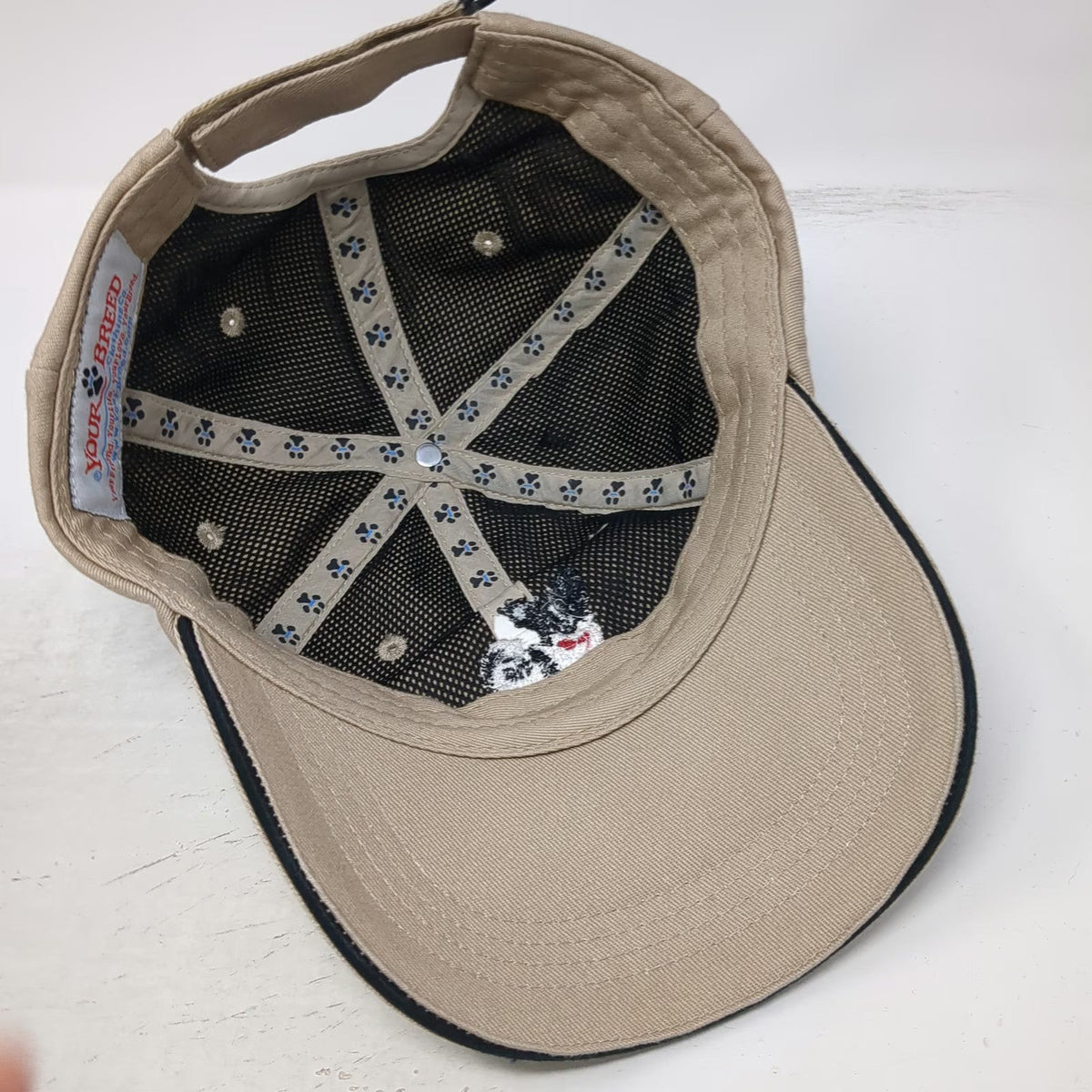 Your Breed Baseball Cap Beige One Size Zippered Side Pocket Papillon Dog Hat