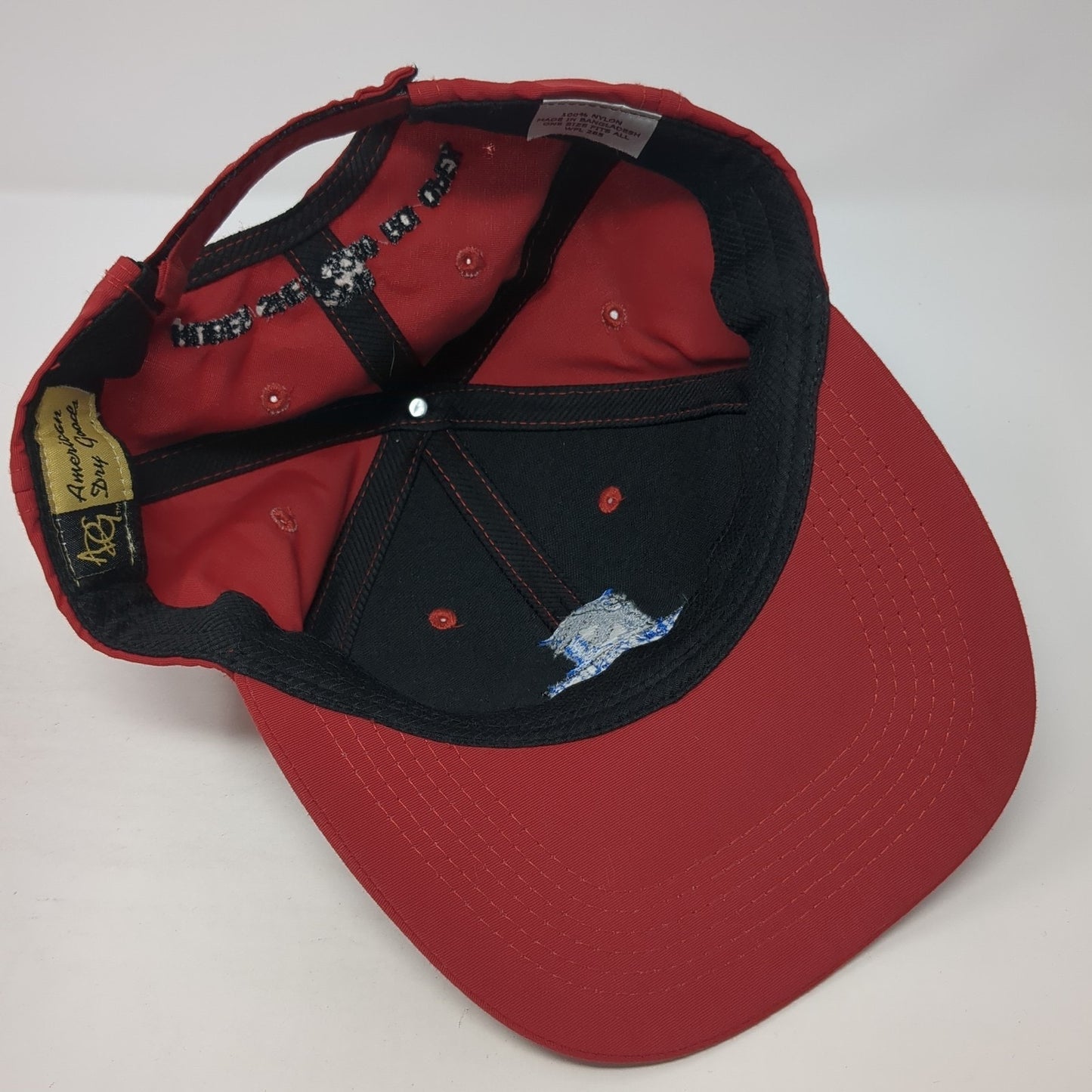 The Deuce Strapback Hat Red One Size Embroidered American Dry Goods