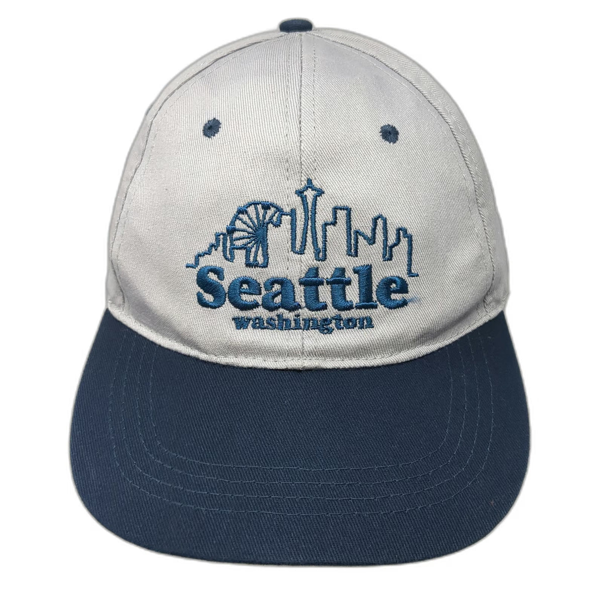Seattle Shirt Company Baseball Cap Gray Blue One Size Skyline Space Needle Hat