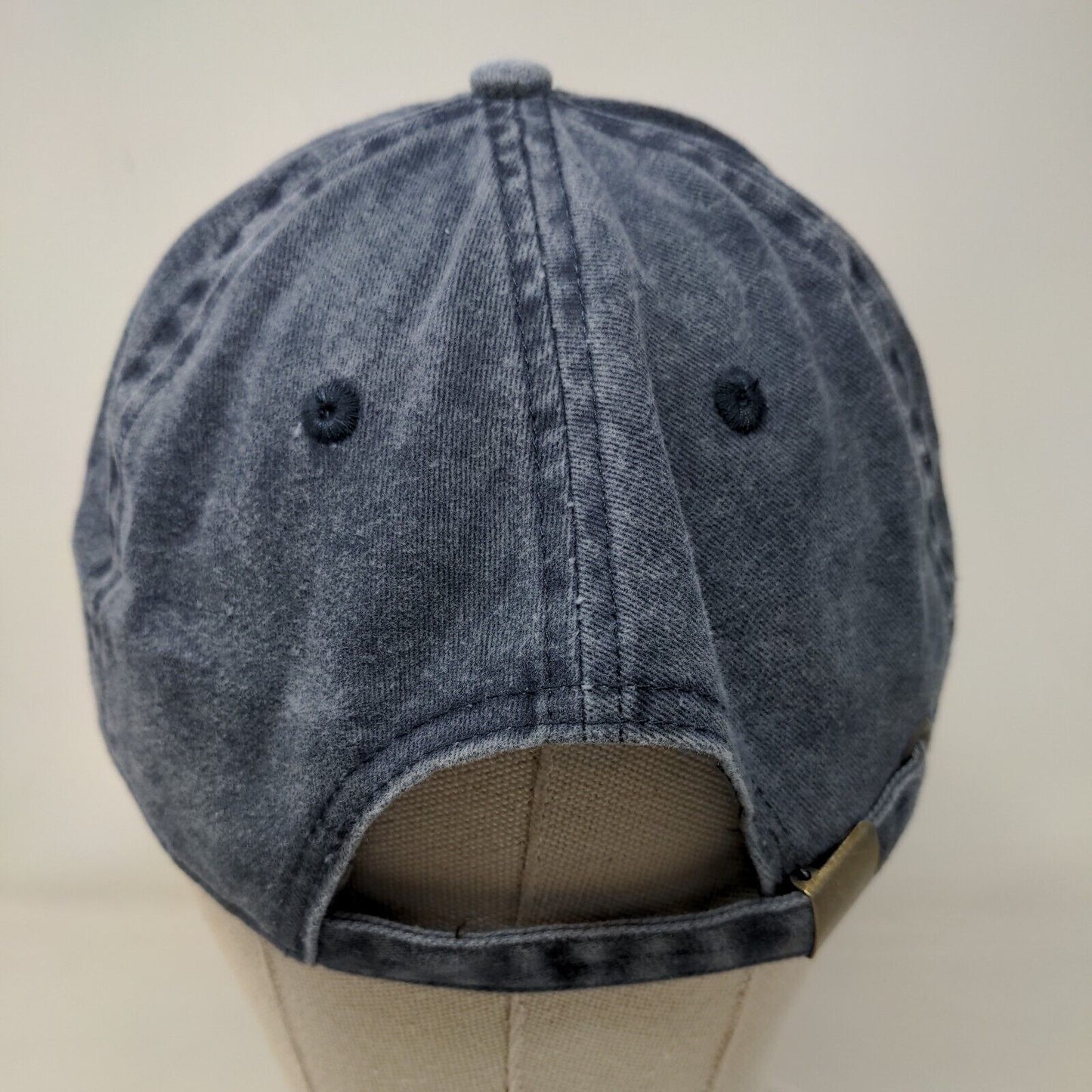 Unbranded Slideback Hat Blue One Size Adjustable 6 Panel Vent Holes Blank