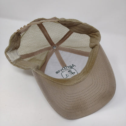 AgriDyne John Deere Snapback Mesh Back Trucker Hat Tan Embroidered Logo