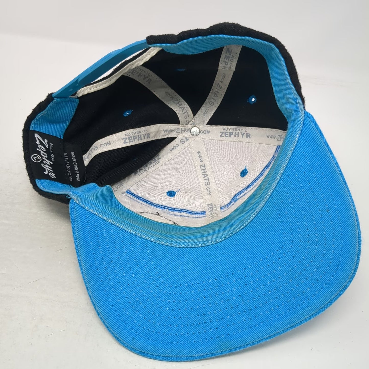 Zephyr Snapback Blue White Black One Size Lacrosse Unlimited Striped Player Hat