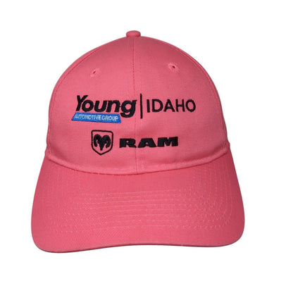 Young Idaho Ram Strapback Hat Pink OS Adjustable Embroidered Port & Company