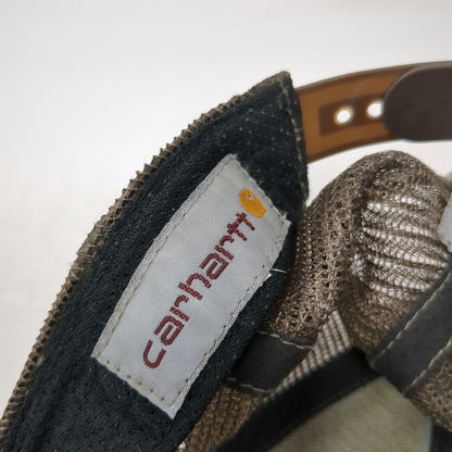 Carhartt Trucker Hat Brown One Size Mesh Back Snapback Embroidered Logo Canvas