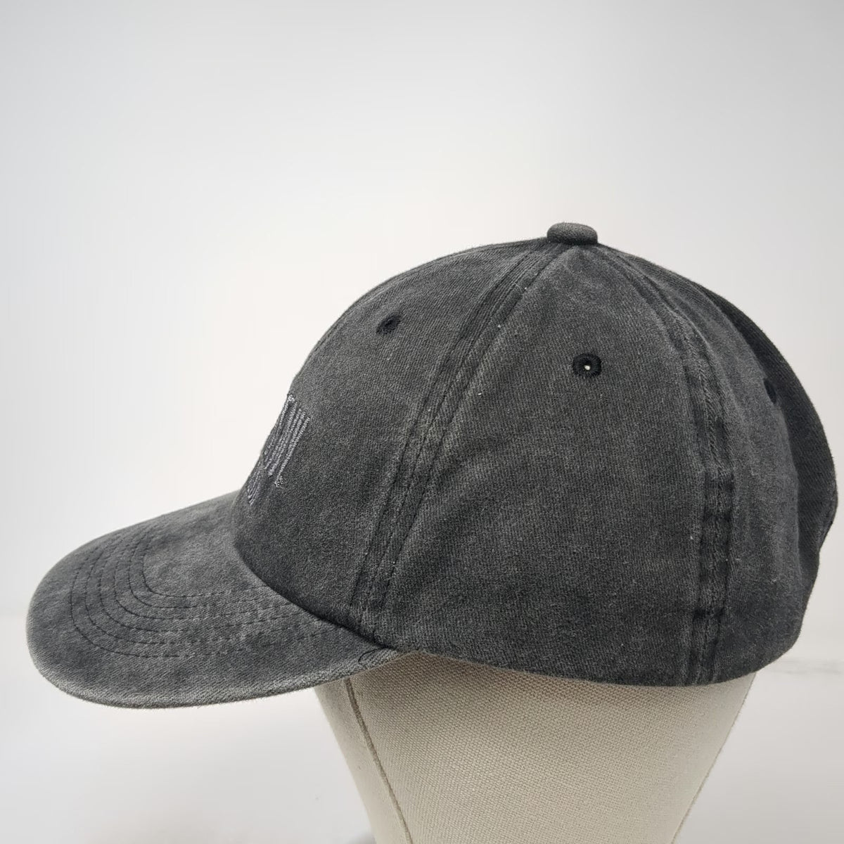 Baseball Cap Gray One Size Larceny Bourbon Hat Slideback Logo Skeleton Key Twill