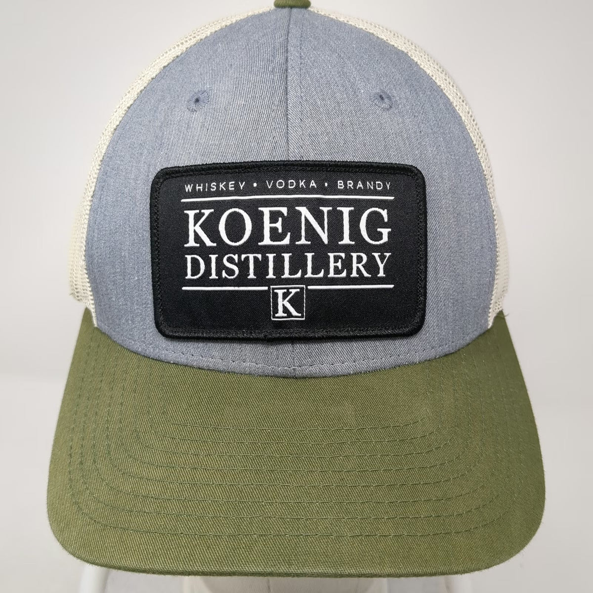 Richardson Trucker Hat Gray Green L Koenig Distillery Mesh Back Snapback