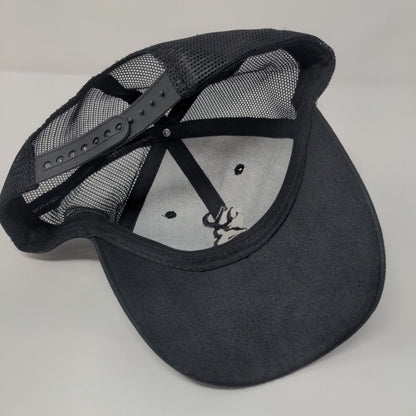 Browning Snapback Trucker Hat Black One Size Adjustable Mesh Back Embroidered