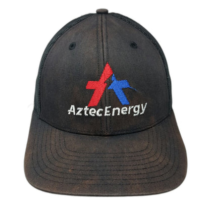 Richardson Trucker Hat Black Size Small AztecEnergy Mesh Snapback Logo Work