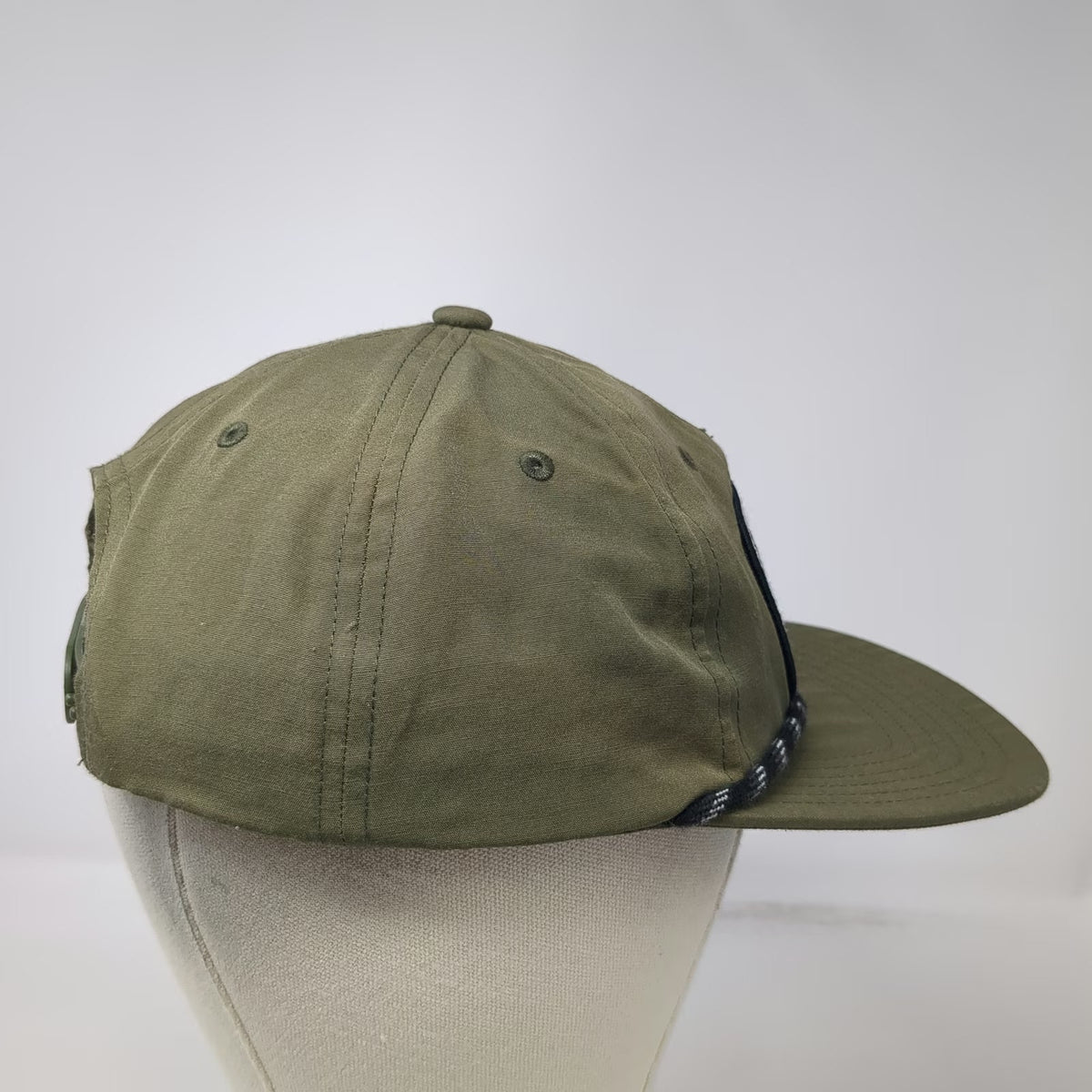 Bass Pro Shops 5 Panel Green One Size Snapback Rope Hat Embroidered Patch Fish
