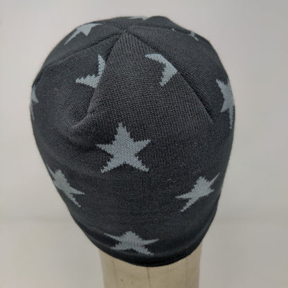 Vbiger Men's Knit Beanie Hat Cap Black Gray Stars All Over Print